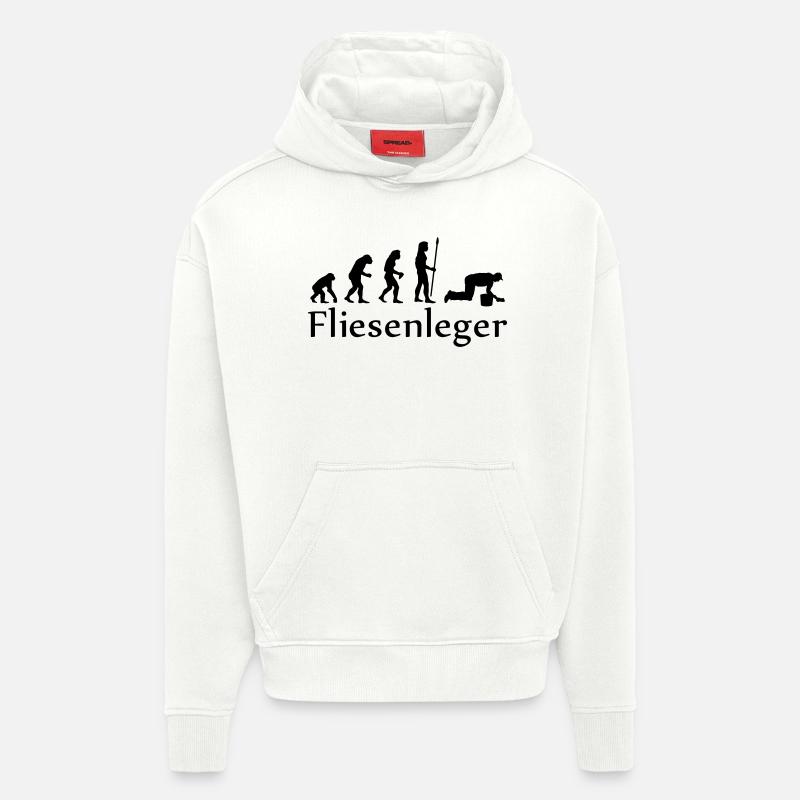 evolution_fliesenleger - Hoodie- made by SPREAD  - OFF WHITE
