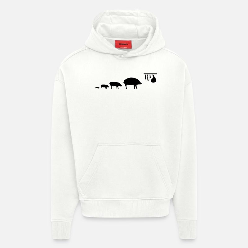 pig_evolution - Sweat à capuche bio épais oversize fabriqué en UE - OFF WHITE