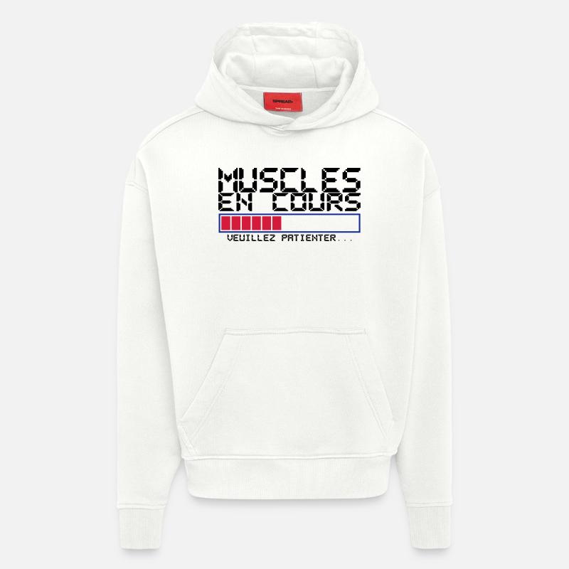 muscles en cours citation - Sweat à capuche bio épais oversize fabriqué en UE - OFF WHITE