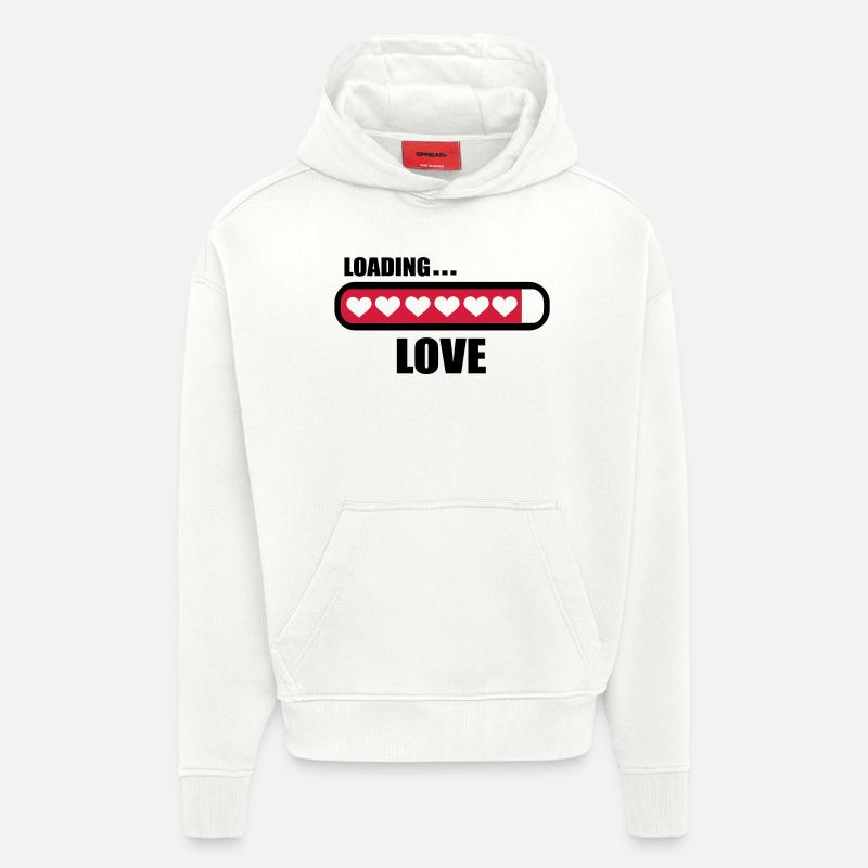 Amour loading - Sweat à capuche bio épais oversize fabriqué en UE - OFF WHITE