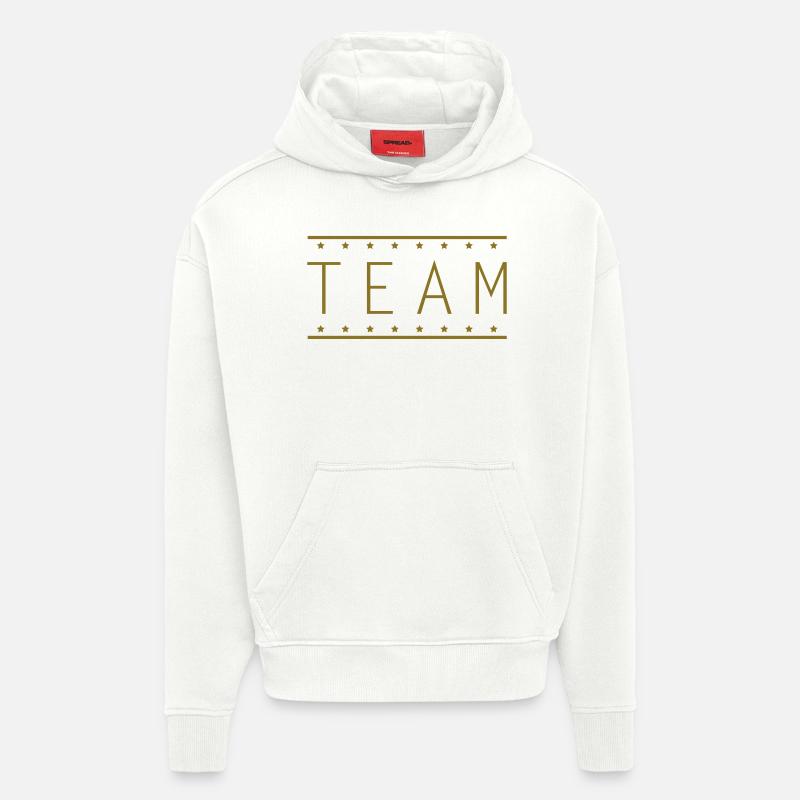 Team Design - Sweat à capuche bio épais oversize fabriqué en UE - OFF WHITE