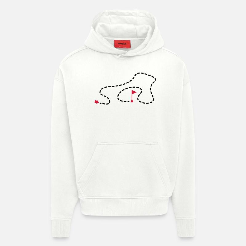 route_1f2 - Sweat à capuche bio épais oversize fabriqué en UE - OFF WHITE