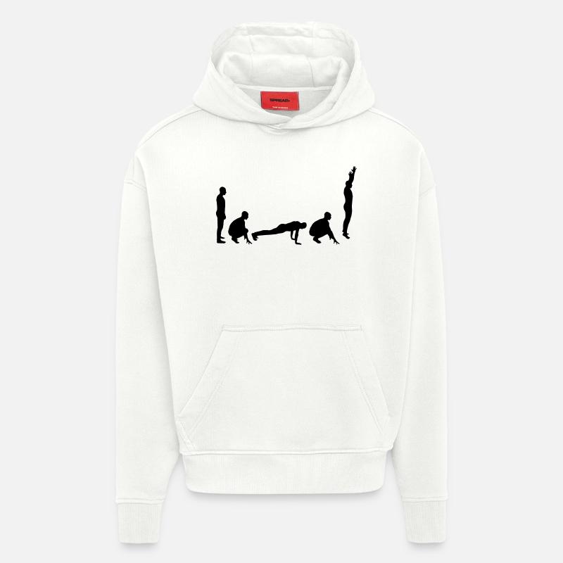 Evolution - Burpee - Sweat à capuche bio épais oversize fabriqué en UE - OFF WHITE