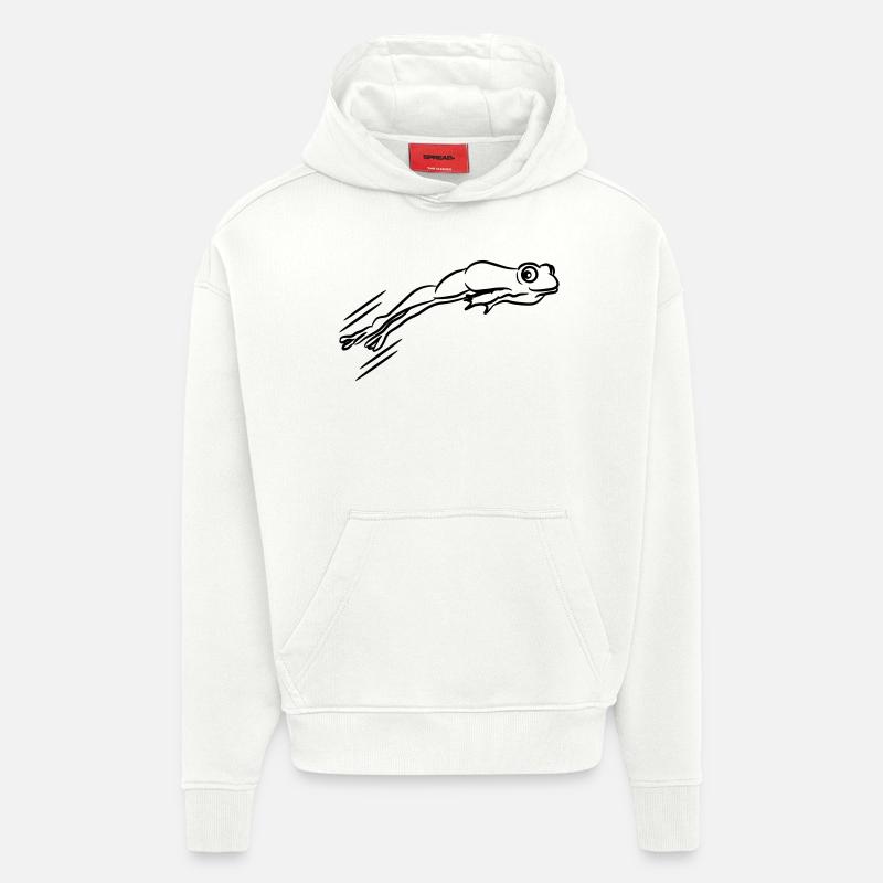 Saut de grenouille - Sweat à capuche bio épais oversize fabriqué en UE - OFF WHITE