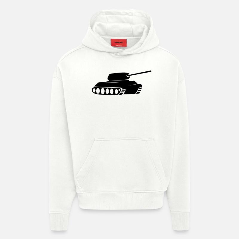 panzer - Sweat à capuche bio épais oversize fabriqué en UE - OFF WHITE