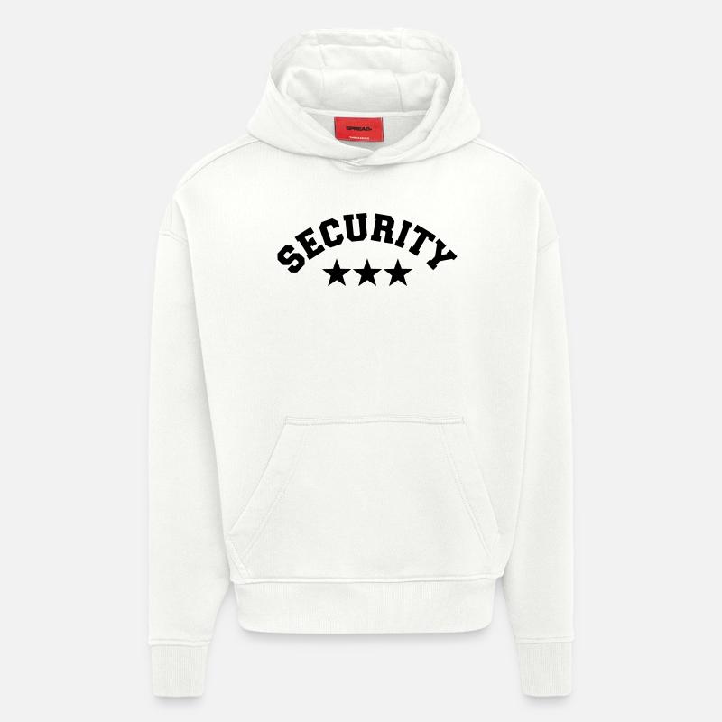 Security - Sweat à capuche bio épais oversize fabriqué en UE - OFF WHITE