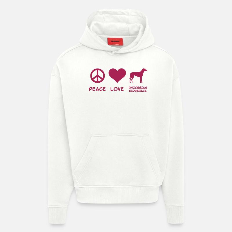 Rhodesian Ridgeback - Sweat à capuche bio épais oversize fabriqué en UE - OFF WHITE