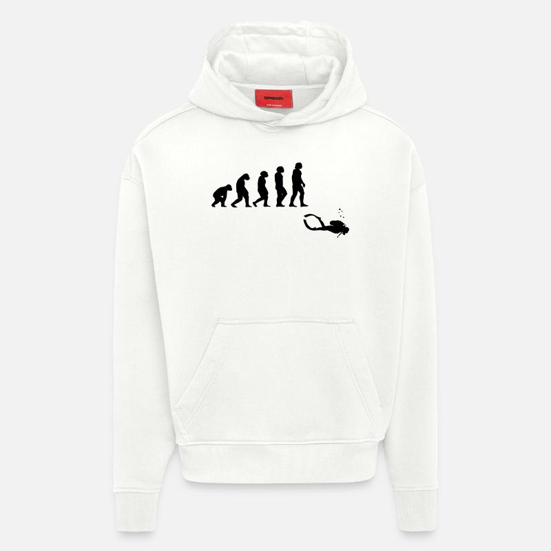 Evolution Tauchen mit Gerät - Hoodie- made by SPREAD  - OFF WHITE