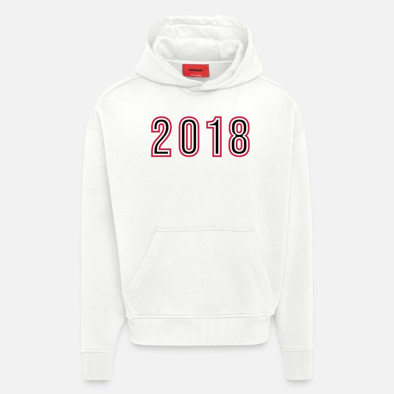 Numéro de l’année 2018 - Sweat à capuche bio épais oversize fabriqué en UE - OFF WHITE