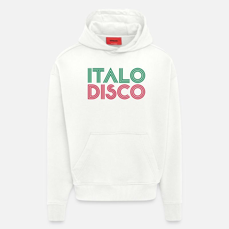 Italo Disco - Sweat à capuche bio épais oversize fabriqué en UE - OFF WHITE