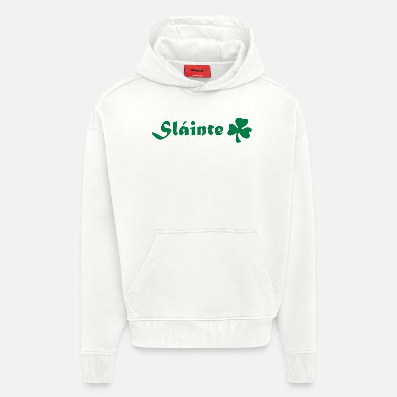 sláinte st. patrick´s day - Sweat à capuche bio épais oversize fabriqué en UE - OFF WHITE