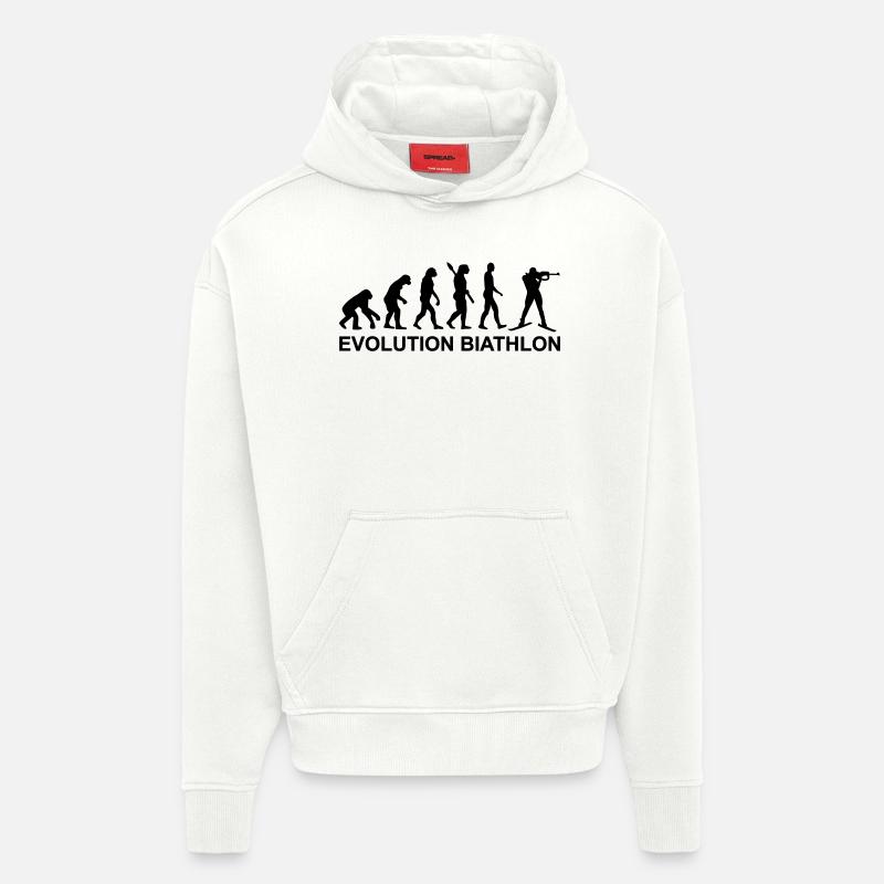 Evolution Biathlon - Sweat à capuche bio épais oversize fabriqué en UE - OFF WHITE
