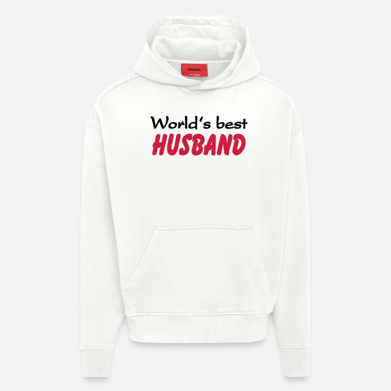 World's best Husband - Sweat à capuche bio épais oversize fabriqué en UE - OFF WHITE