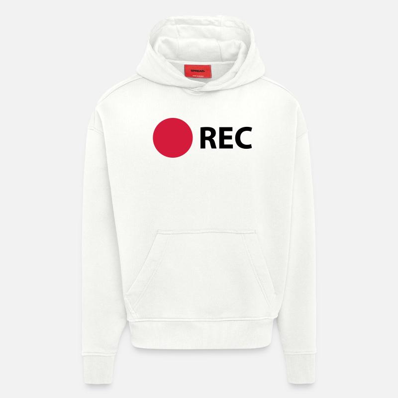 RECORD - Sweat à capuche bio épais oversize fabriqué en UE - OFF WHITE