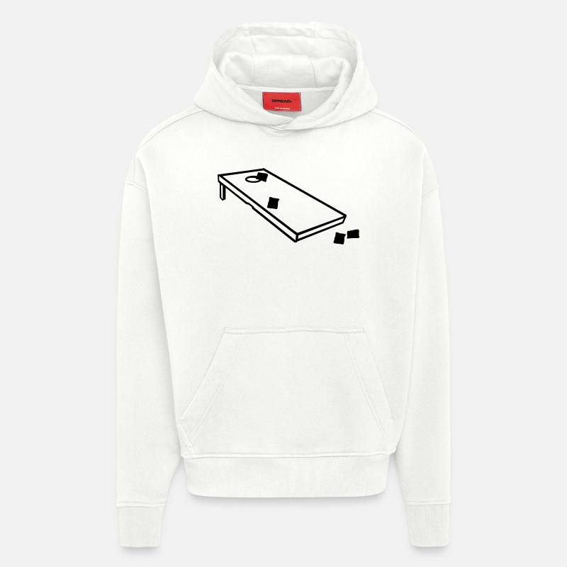 Cornhole - Sweat à capuche bio épais oversize fabriqué en UE - OFF WHITE