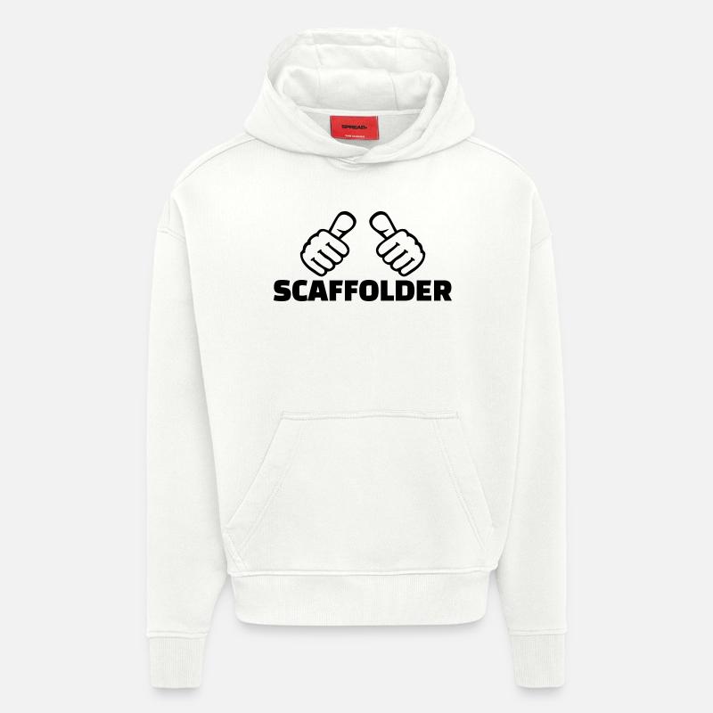 Scaffolder - Sweat à capuche bio épais oversize fabriqué en UE - OFF WHITE
