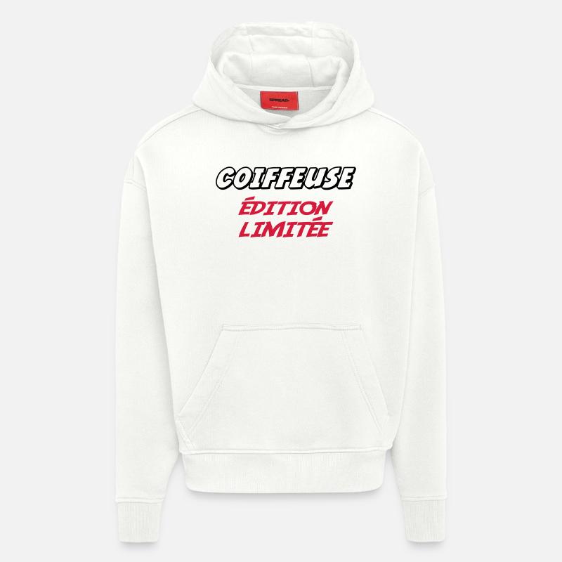 COIFFEUSE édition limitée - Sweat à capuche bio épais oversize fabriqué en UE - OFF WHITE