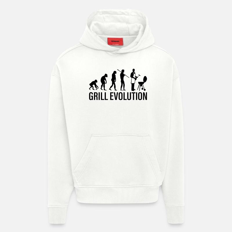 Evolution du gril - Sweat à capuche bio épais oversize fabriqué en UE - OFF WHITE
