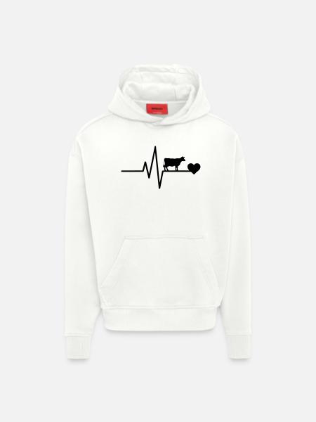 t Kuhbauer Herzschlag - Hoodie- made by SPREAD - OFF WHITE