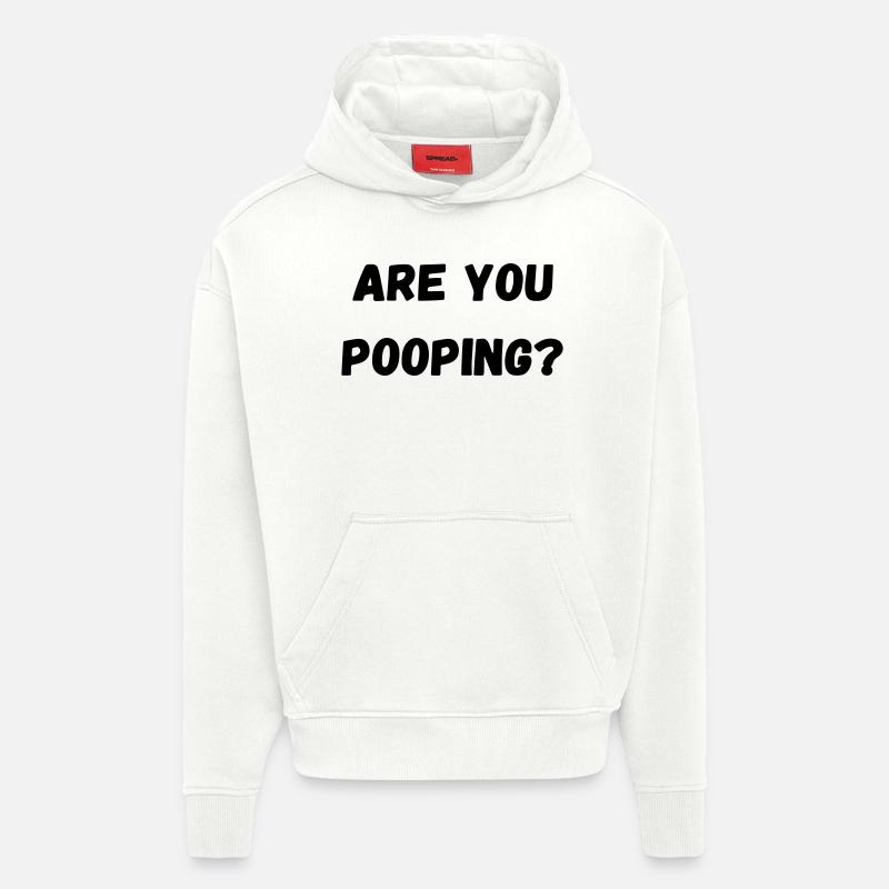 arr tu fais caca - Sweat à capuche bio épais oversize fabriqué en UE - OFF WHITE