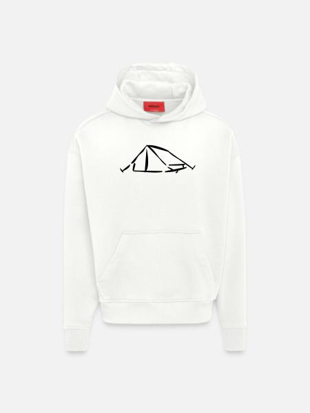 tent_1 - Sweat à capuche bio épais oversize fabriqué en UE - OFF WHITE