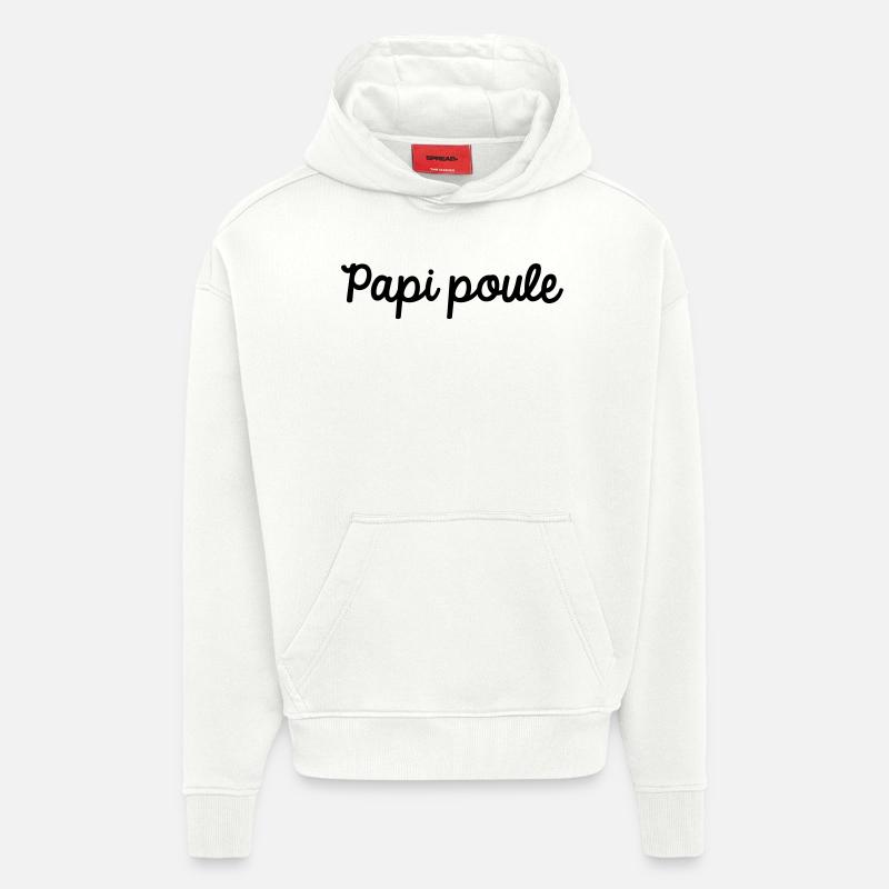 Papi poule - Sweat à capuche bio épais oversize fabriqué en UE - OFF WHITE