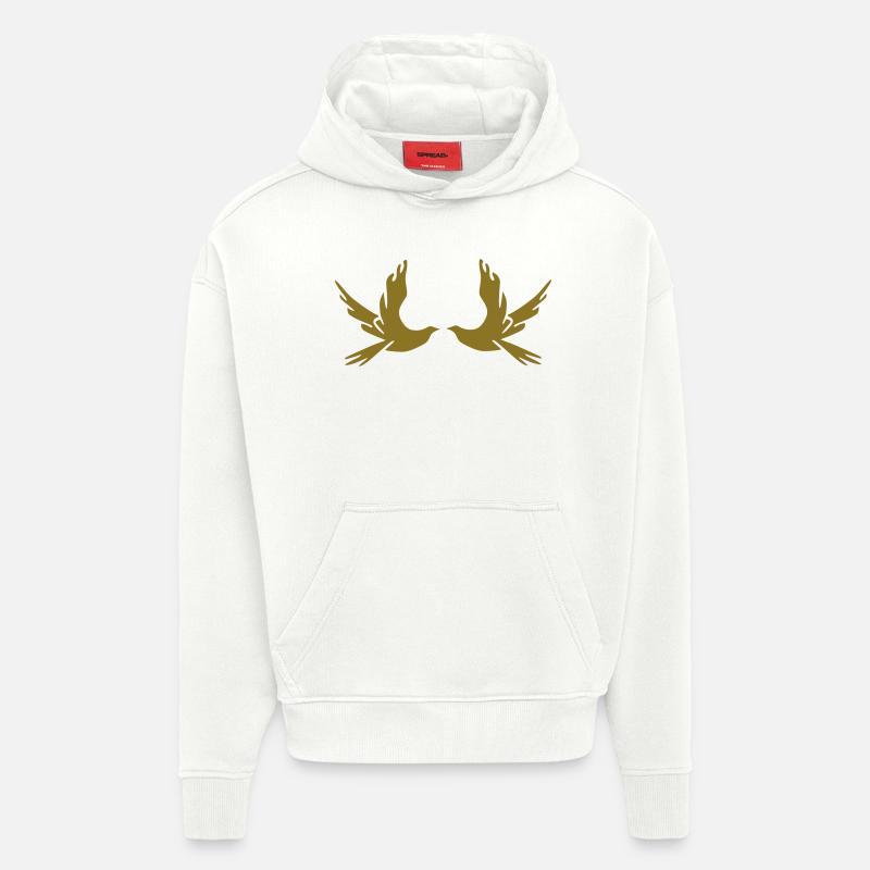 la colombe - Sweat à capuche bio épais oversize fabriqué en UE - OFF WHITE