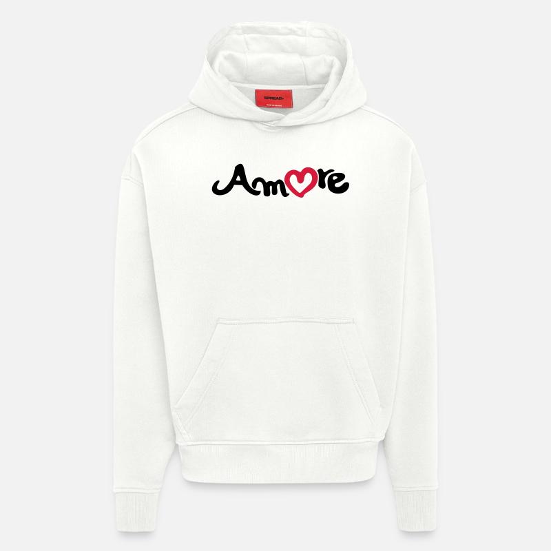 amore - Hoodie- made by SPREAD  - OFF WHITE
