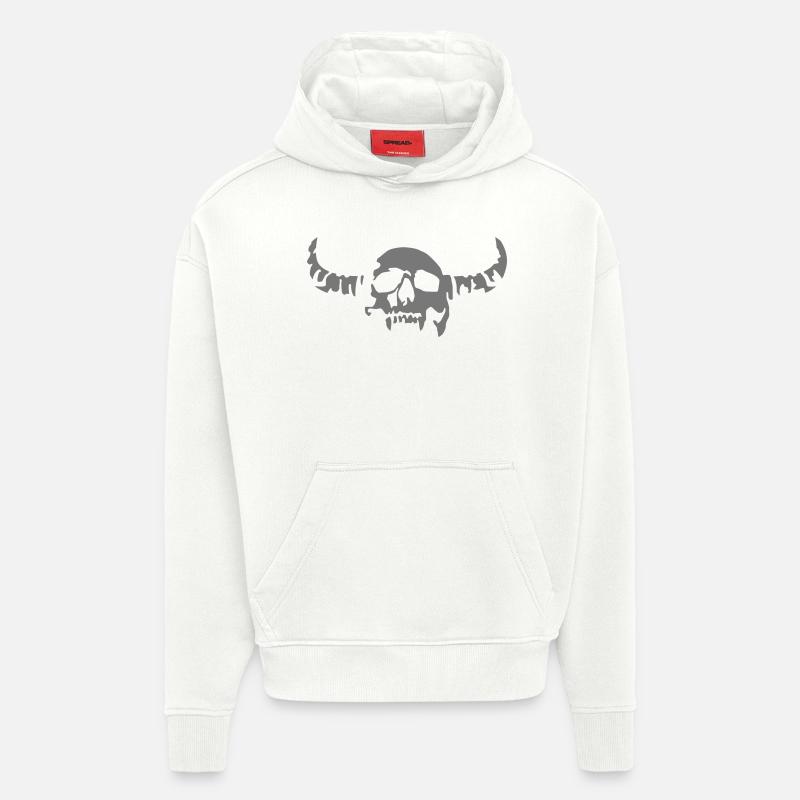 devil_skull_042013_a_1c - Hoodie- made by SPREAD  - OFF WHITE