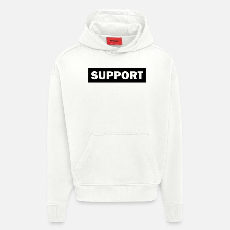 support - Hoodie- made by SPREAD  - OFF WHITE