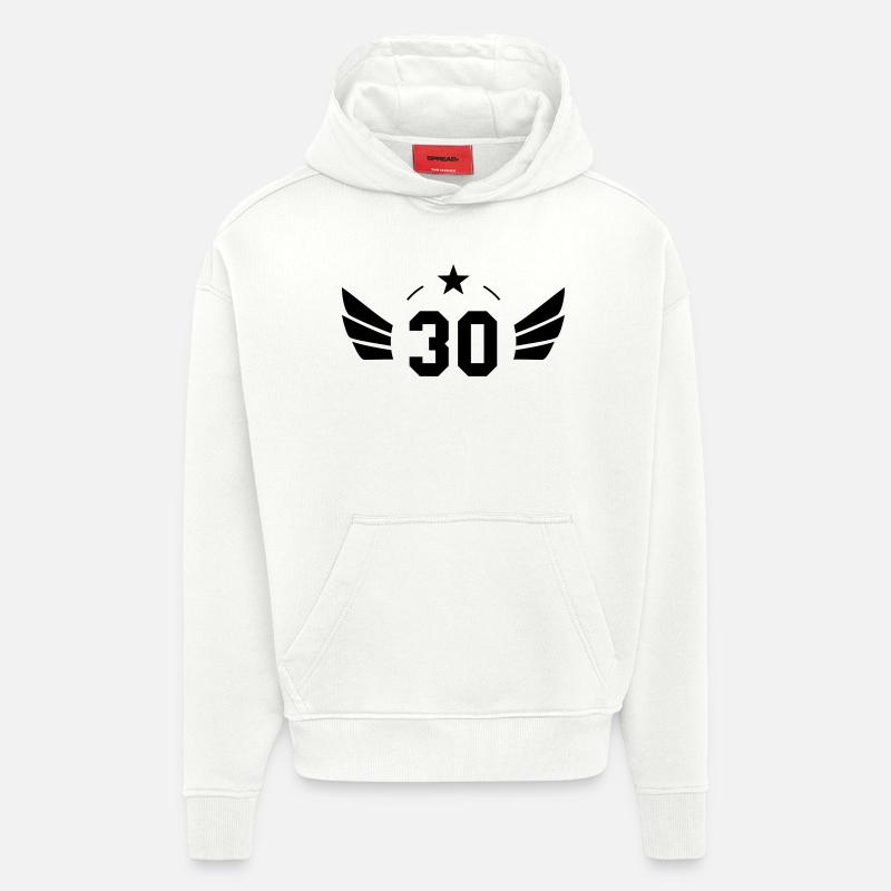 30 ans d'âge - Sweat à capuche bio épais oversize fabriqué en UE - OFF WHITE