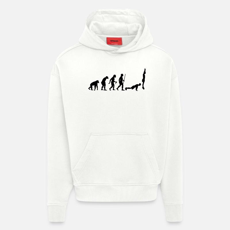 Evolution Burpee - Sweat à capuche bio épais oversize fabriqué en UE - OFF WHITE