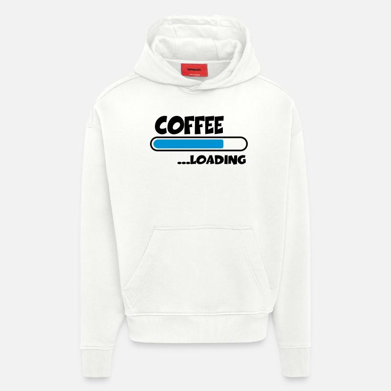 Coffee loading - Sweat à capuche bio épais oversize fabriqué en UE - OFF WHITE