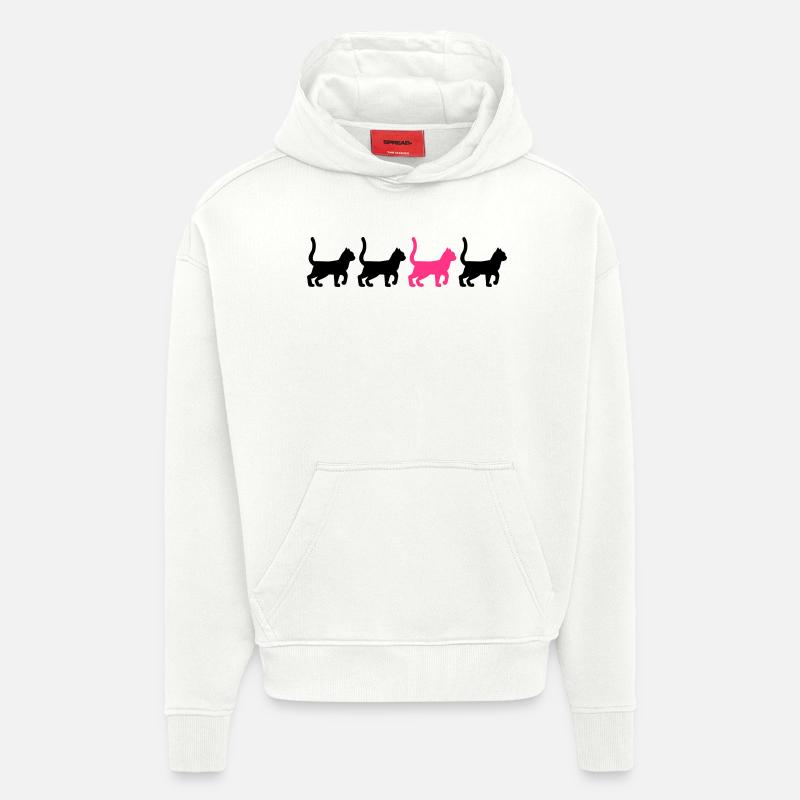 Chat - Sweat à capuche bio épais oversize fabriqué en UE - OFF WHITE