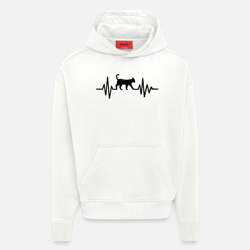 Chat - Sweat à capuche bio épais oversize fabriqué en UE - OFF WHITE