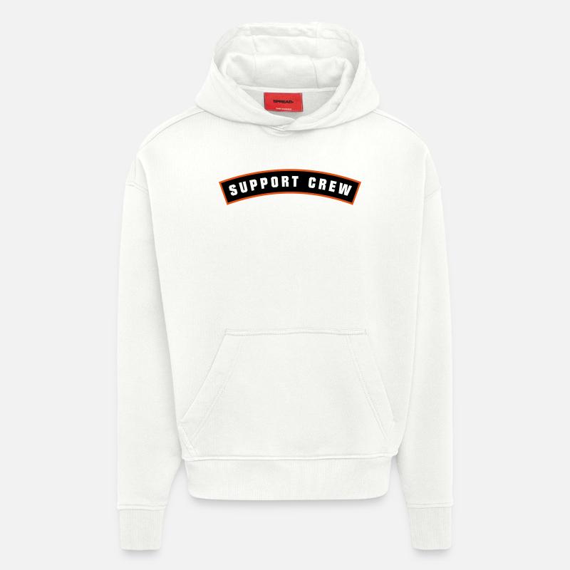 SUPPORT CREW Patch - Sweat à capuche bio épais oversize fabriqué en UE - OFF WHITE