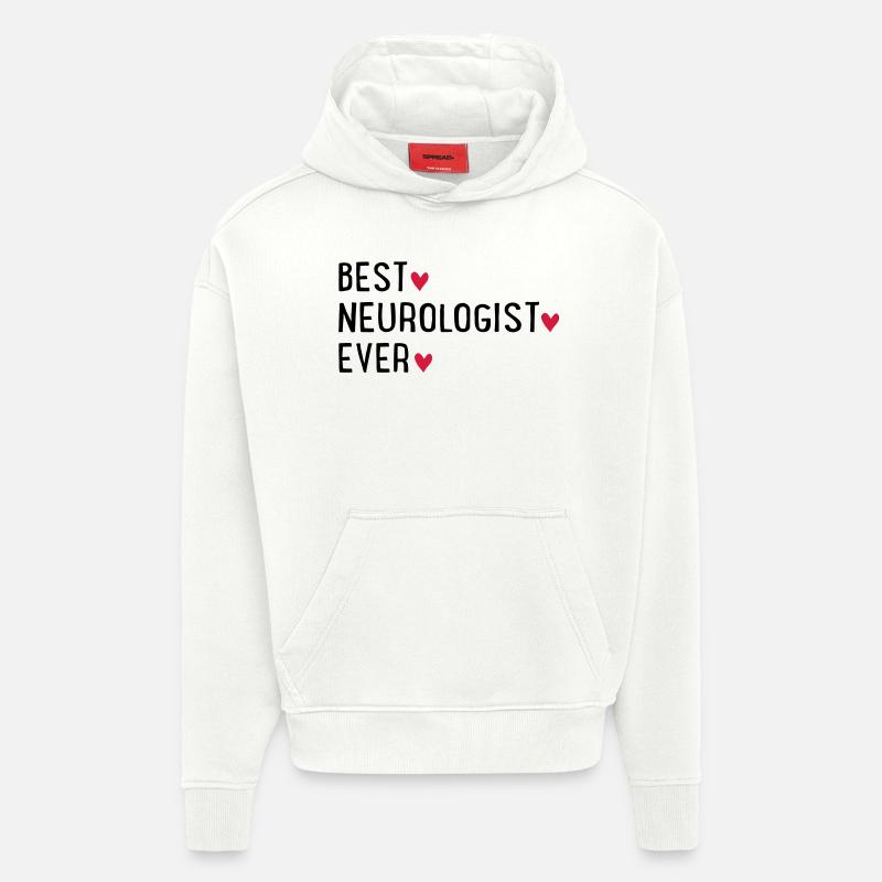 Neurologie - Sweat à capuche bio épais oversize fabriqué en UE - OFF WHITE