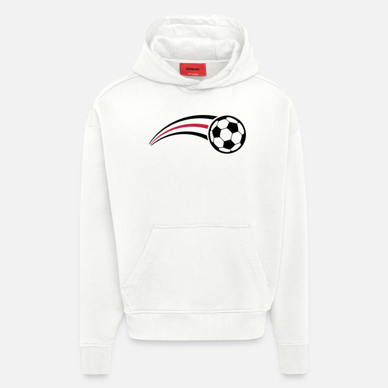 Queue de symbole de football - Sweat à capuche bio épais oversize fabriqué en UE - OFF WHITE