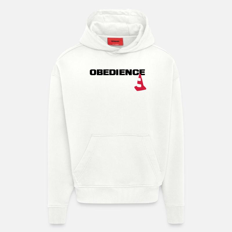 Obéissance avec des pylônes - Sweat à capuche bio épais oversize fabriqué en UE - OFF WHITE