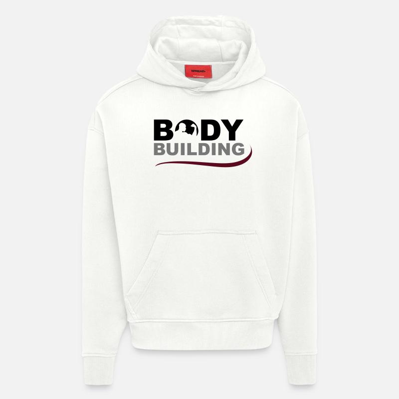 bodybuilding - Sweat à capuche bio épais oversize fabriqué en UE - OFF WHITE