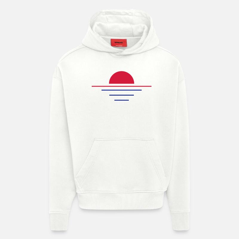 Le coucher du soleil - Sweat à capuche bio épais oversize fabriqué en UE - OFF WHITE
