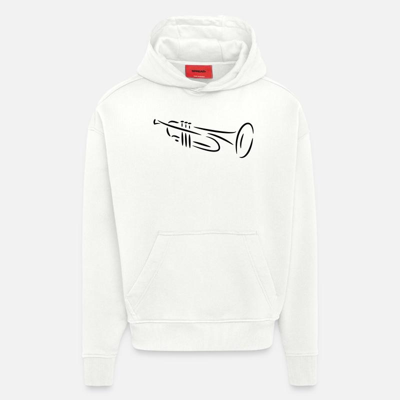Trompette - Sweat à capuche bio épais oversize fabriqué en UE - OFF WHITE