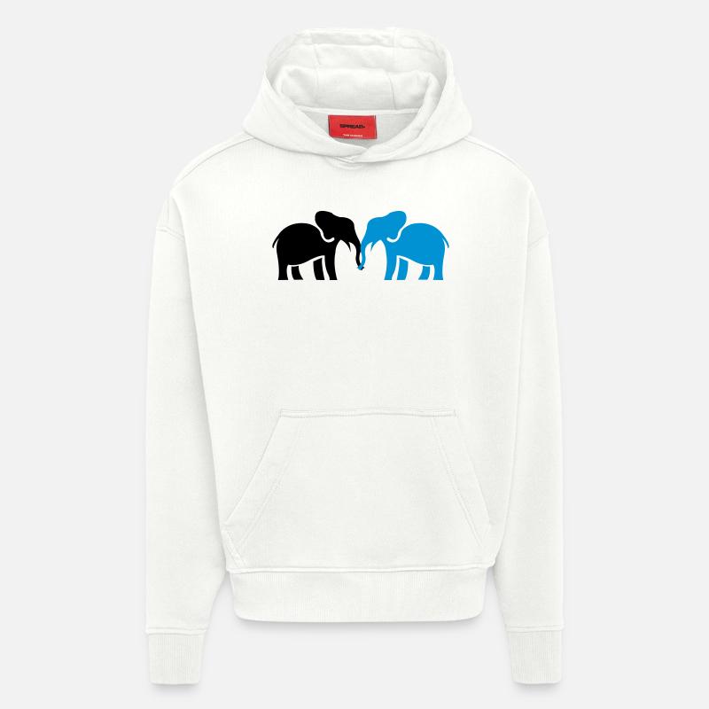 elefanten_2 - Sweat à capuche bio épais oversize fabriqué en UE - OFF WHITE