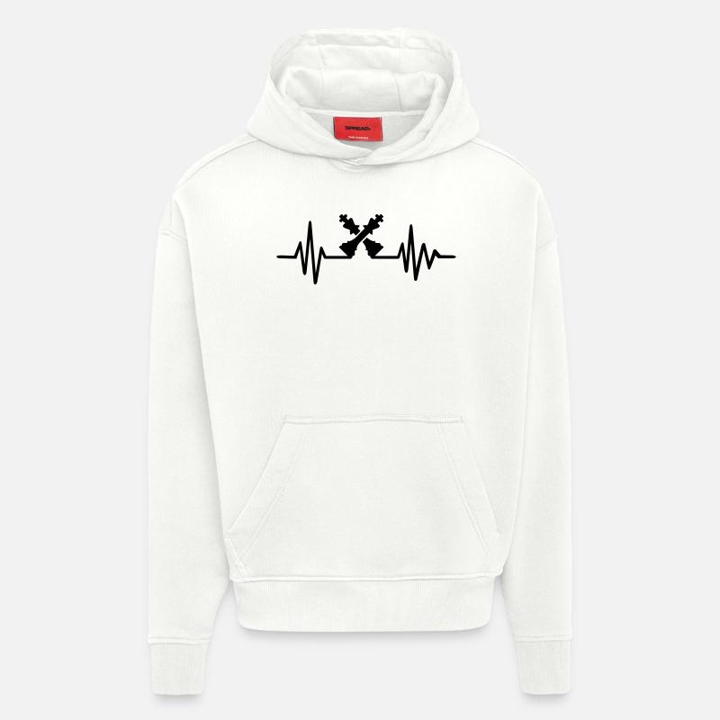 Échecs - Sweat à capuche bio épais oversize fabriqué en UE - OFF WHITE