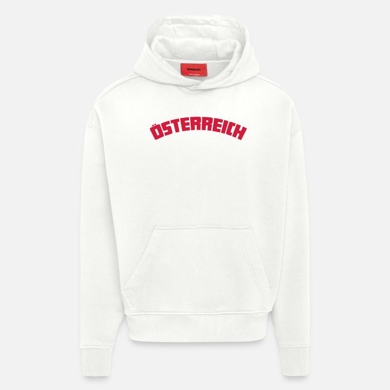 Autriche - Sweat à capuche bio épais oversize fabriqué en UE - OFF WHITE