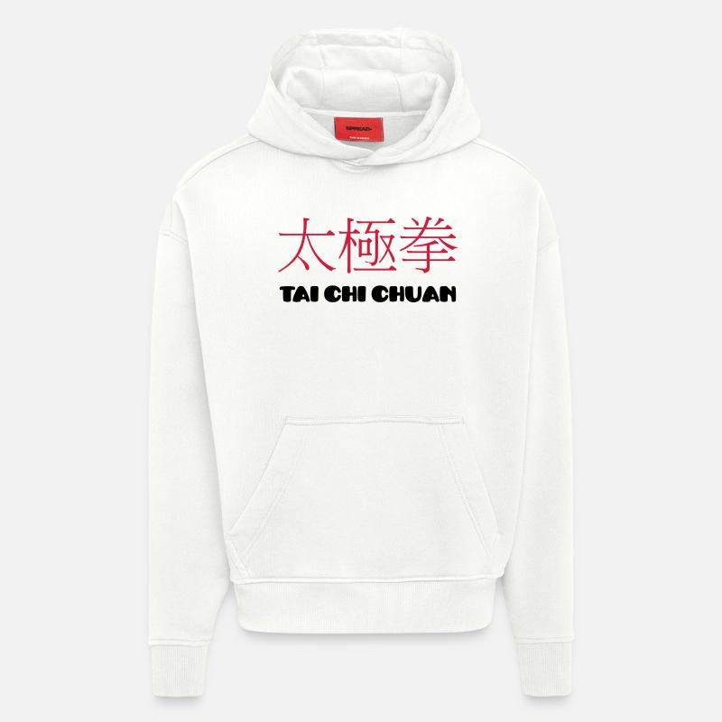 Tai Chi Chuan - Sweat à capuche bio épais oversize fabriqué en UE - OFF WHITE