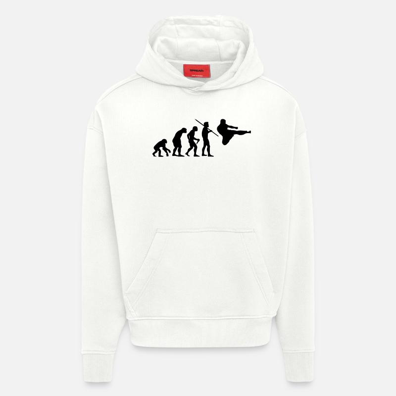 Evolution des Menschen - Kampfsport - Hoodie- made by SPREAD  - OFF WHITE