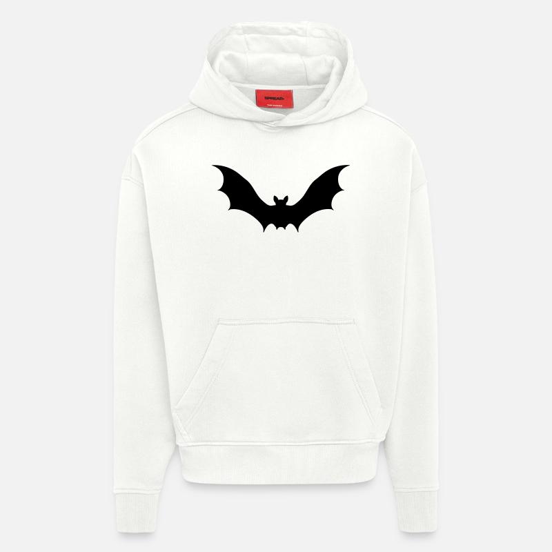 Silhouette de chauve-souris - Sweat à capuche bio épais oversize fabriqué en UE - OFF WHITE