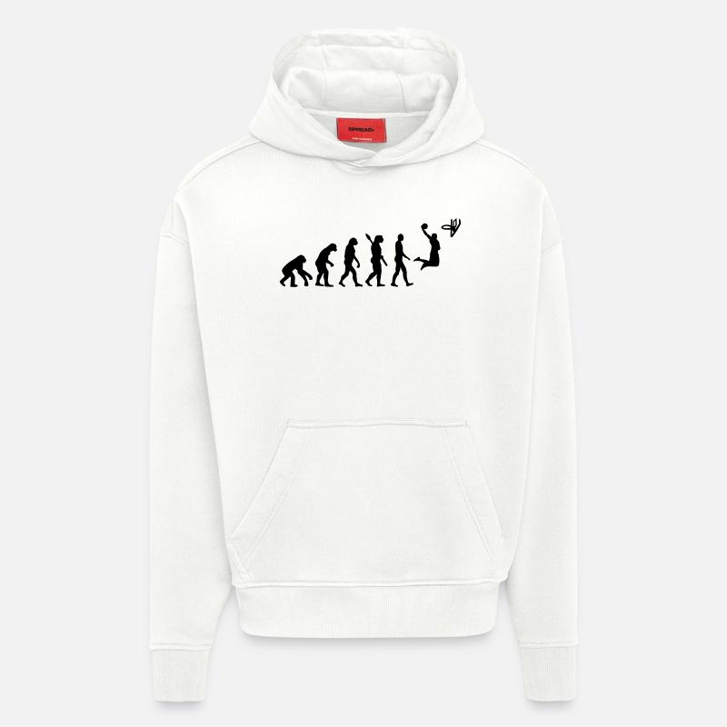 Évolution Basketball - Sweat à capuche bio épais oversize fabriqué en UE - OFF WHITE