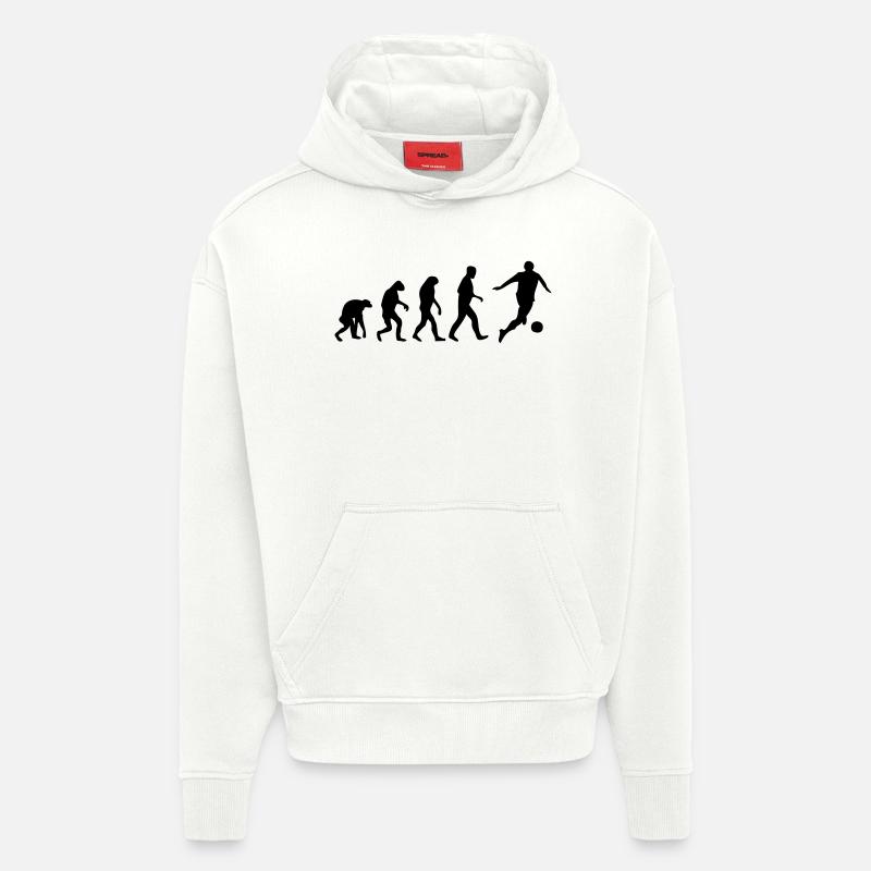 football evolution - Sweat à capuche bio épais oversize fabriqué en UE - OFF WHITE